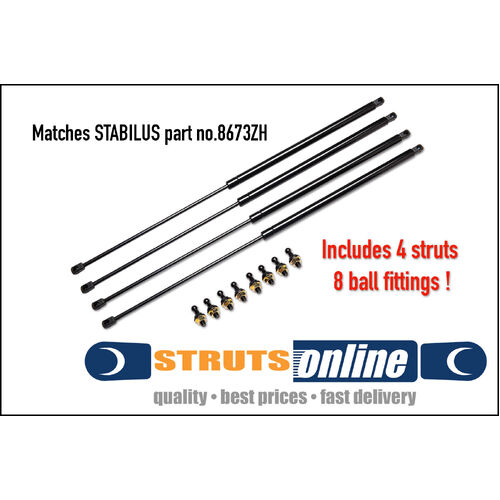 4 x NEW Gas Struts suit Caravan Pop top 825mm x 600N Jayco Coromal match 8673ZH